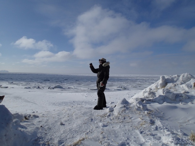 Marcelle takes a picture of the sea ice that we're about to head out on