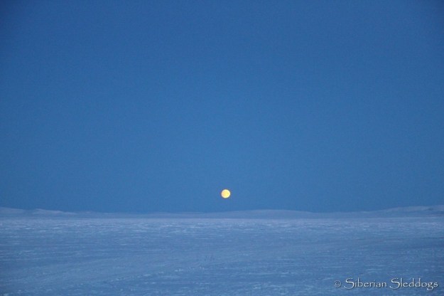 Moon rising over the Arctic